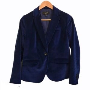 Talbots blue velvet holiday blazer size 4P